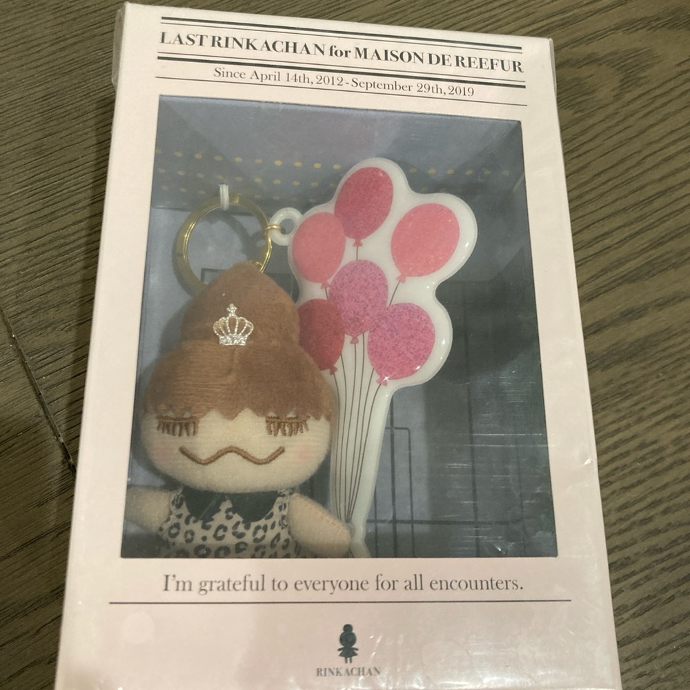 Rinkachan Keychain with Pink Balloon Charm